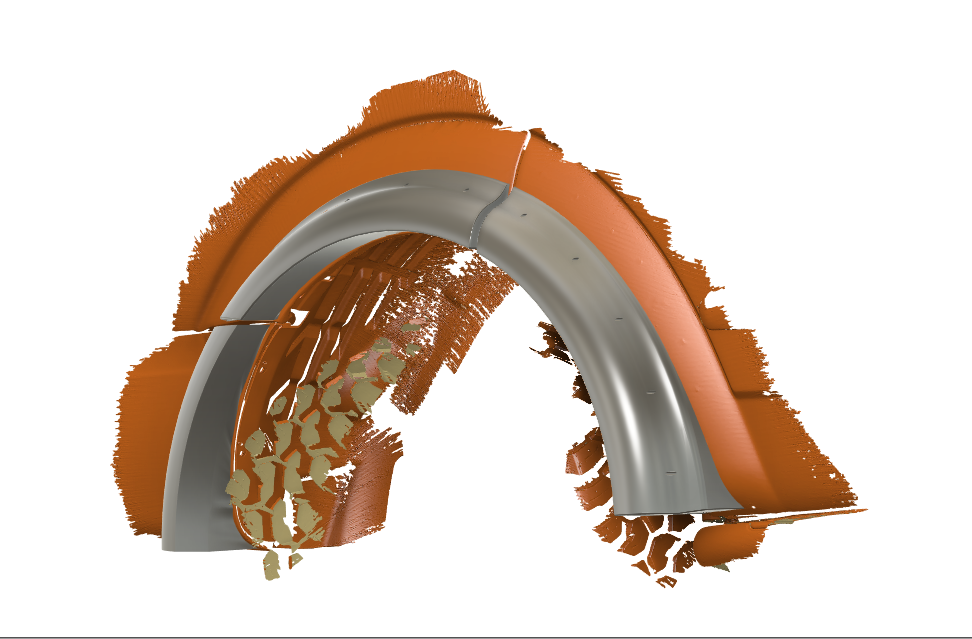 Teker davlumbazı 3D taraması üzerinde çamurluk tasarımı